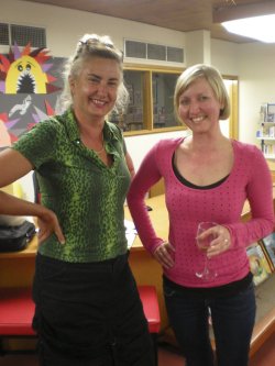 Odette and Sally at Poetry Idol